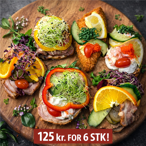 6 stk. smørrebrød